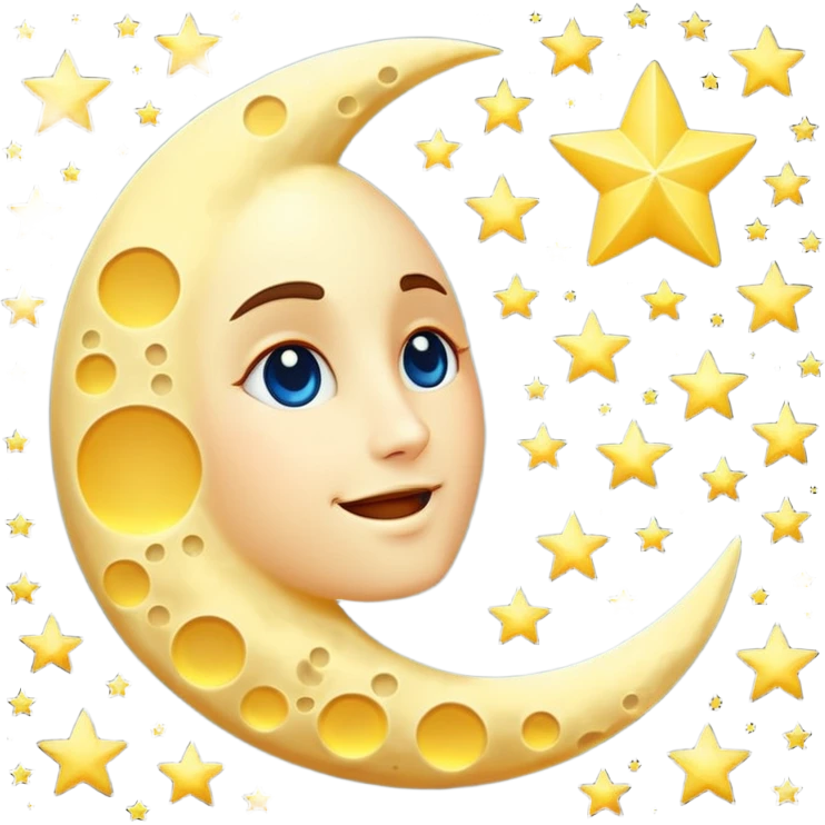 
esta noche solo las lula y estrellas sin fondo emoji
