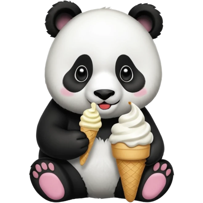 Panda eating ice cream emoji
