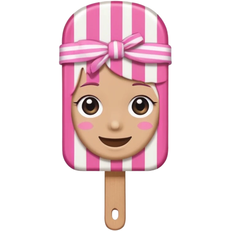 monochrome popsicle with eyes and headband wearing emoji