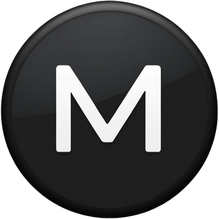 Black Circle with MB written on it emoji