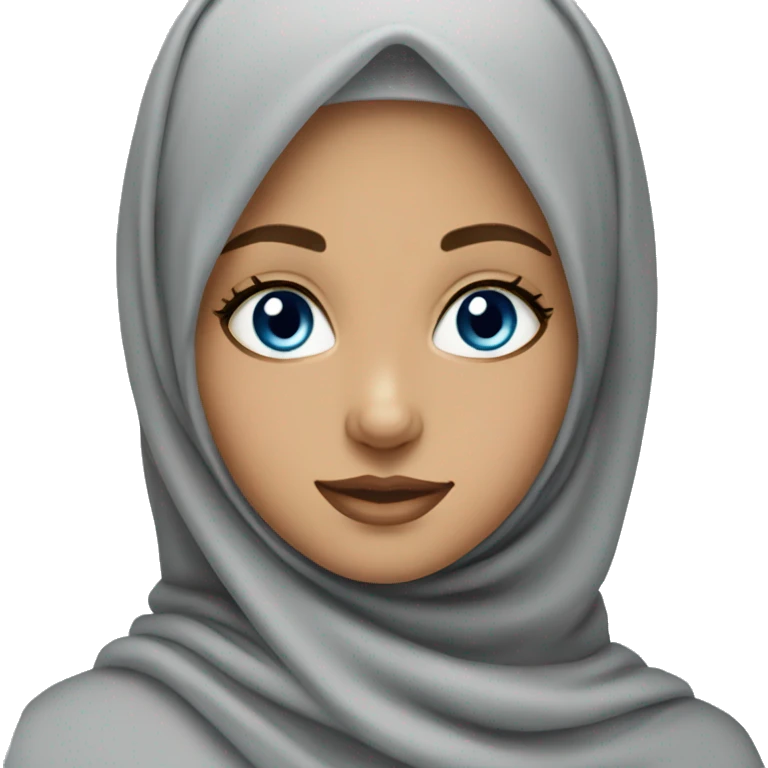 Hijabi girl with blue eyes emoji