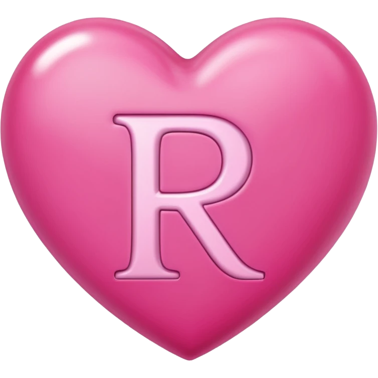 Make a pink heart with an R in the middle emoji