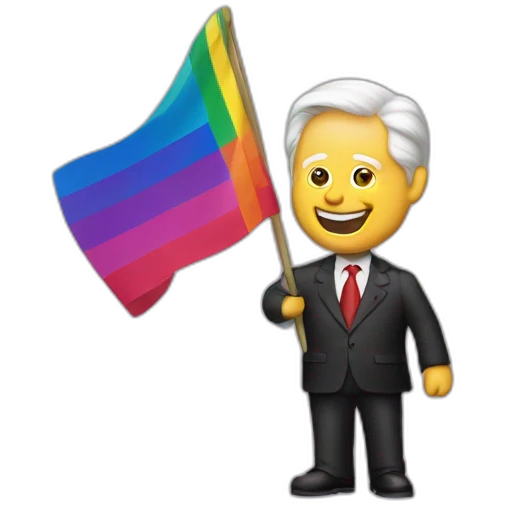 bill clinton holding gay pride flag emoji