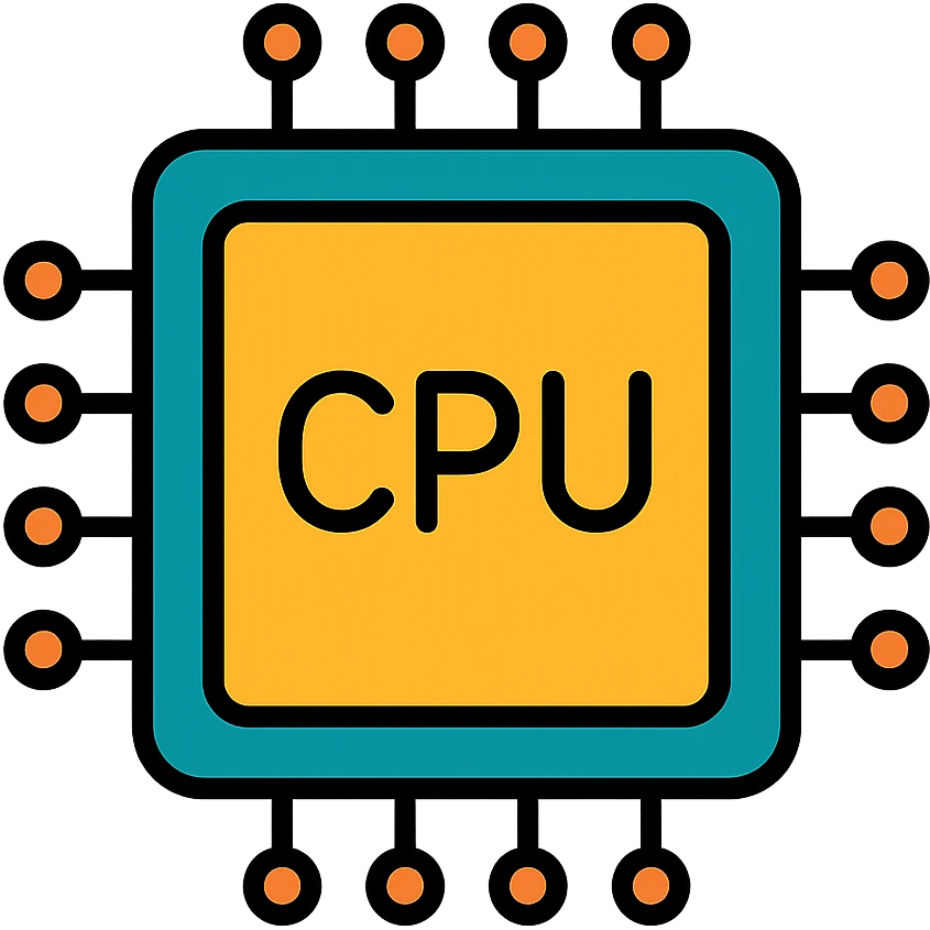 CPU chip, detailed, circuit lines emoji
