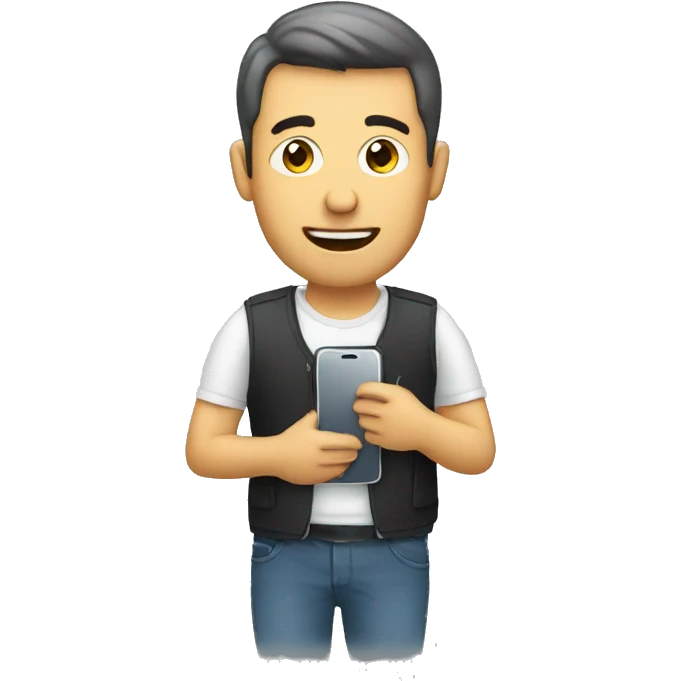 man with mobile phone emoji