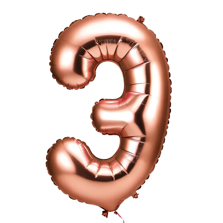 Rose gold number 5 balloon emoji