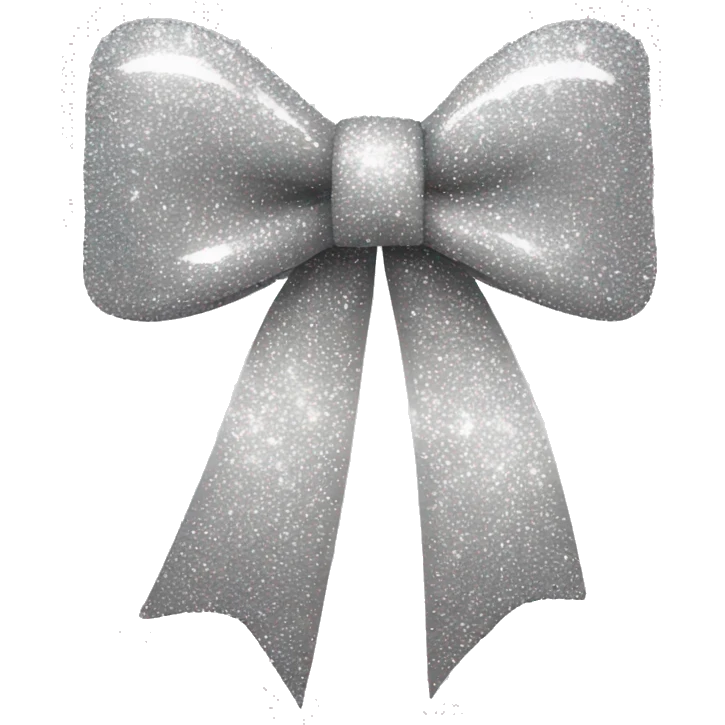 Bow with sparkle silver emoji