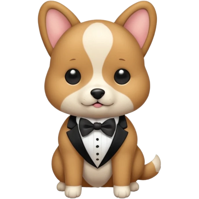 cute smooshy dog in a tuxedo emoji