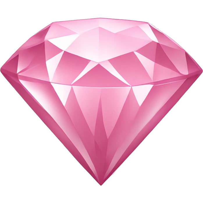 A jewel or gem emoji. Depicted in the shape of a classic diamond but in the soft pink color emoji