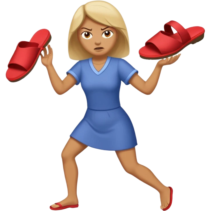 Terlik fırlatan anne emoji