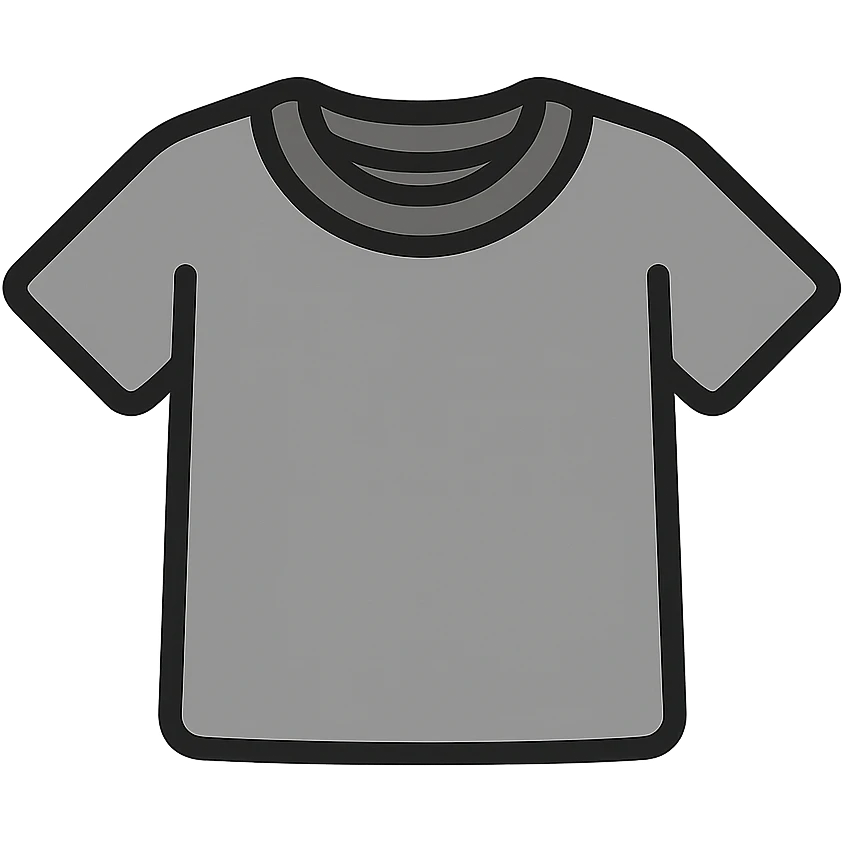 grey t-shirt icon, flat style, clean lines, no text emoji