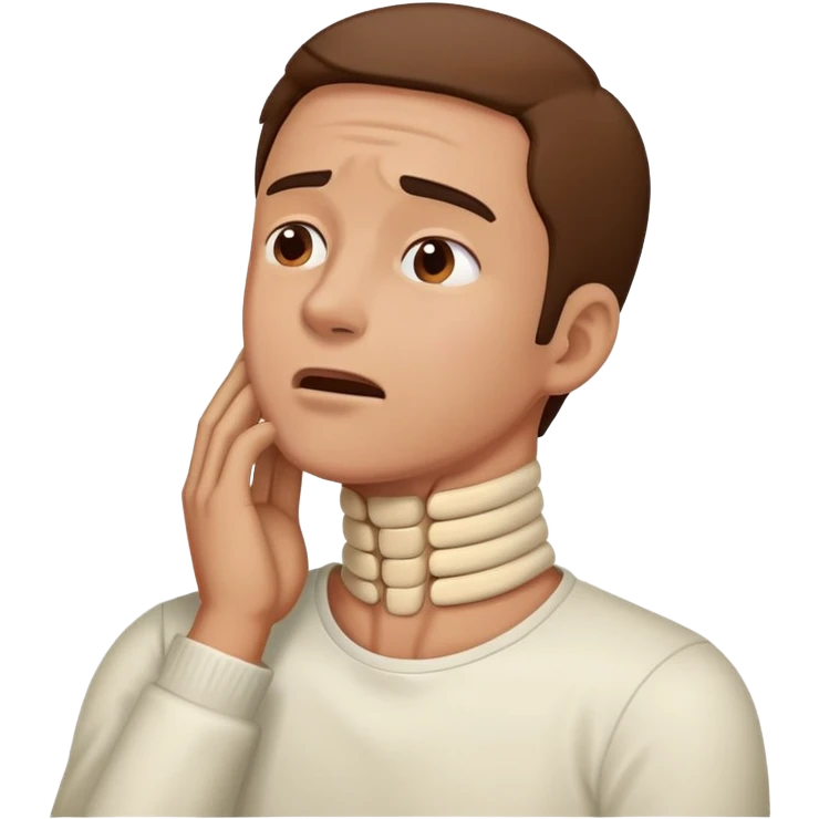 Guy holding his neck in pain emoji