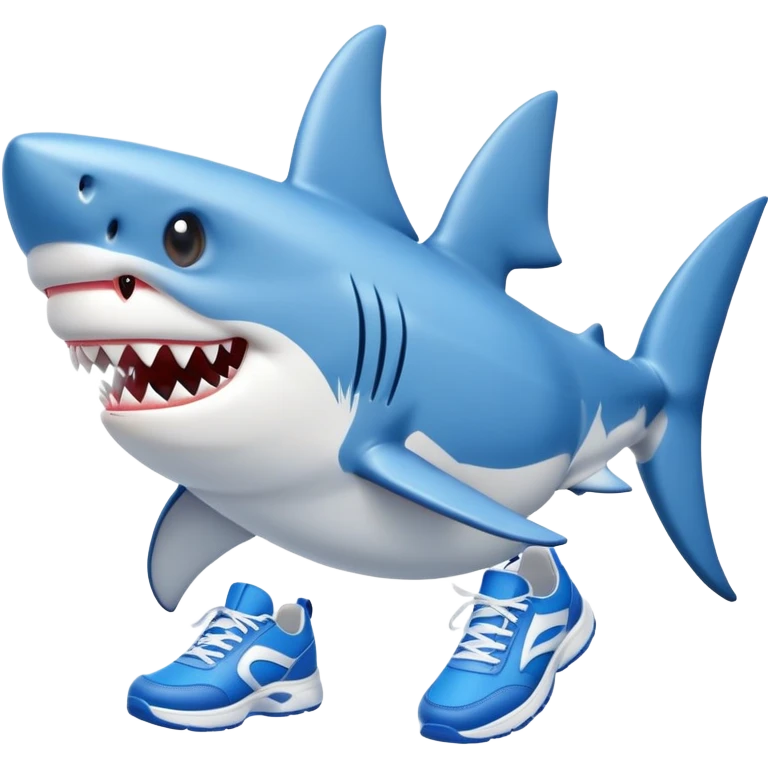 shark with four legs and blue sneakers emoji