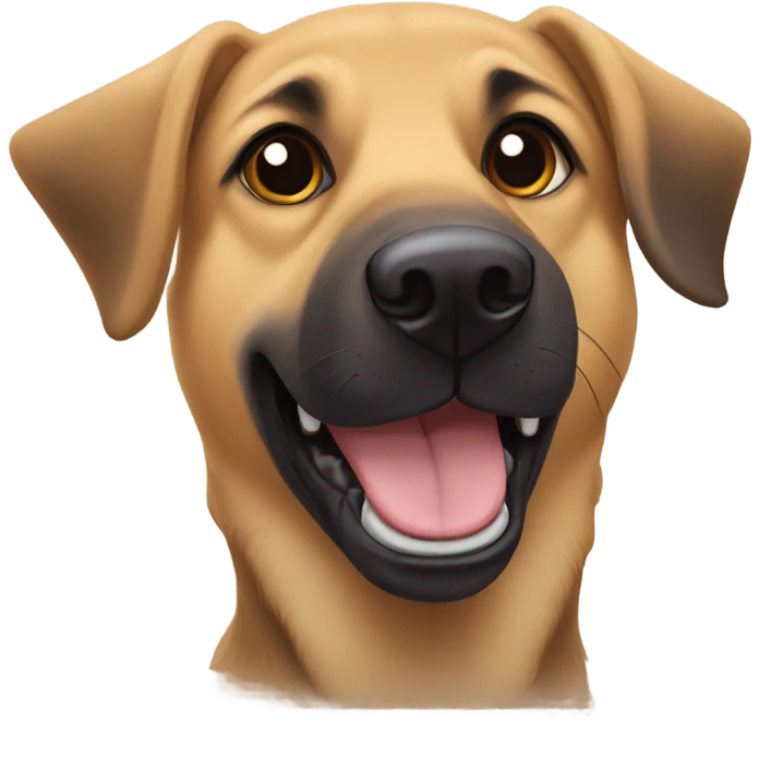 German shepherd Labrador mix with floppy ears emoji