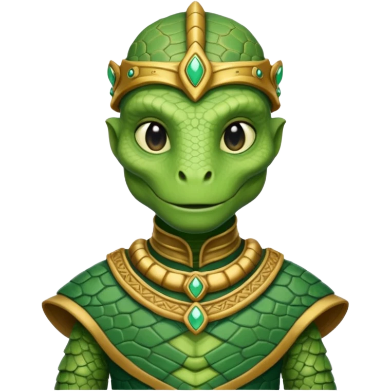 reptilian humanoid in ancient outfit, front view emoji