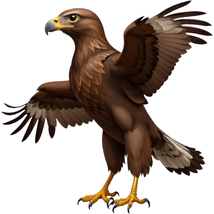 common buzzard standing in profile, simple, clear details emoji