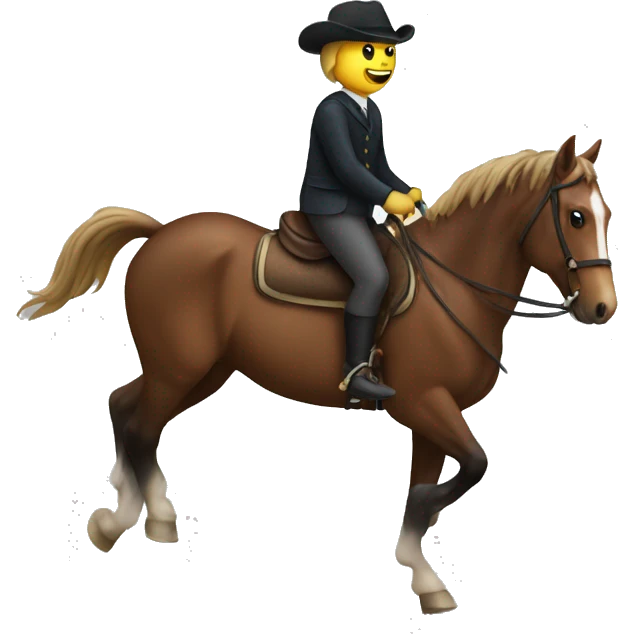 A horse riding a person emoji