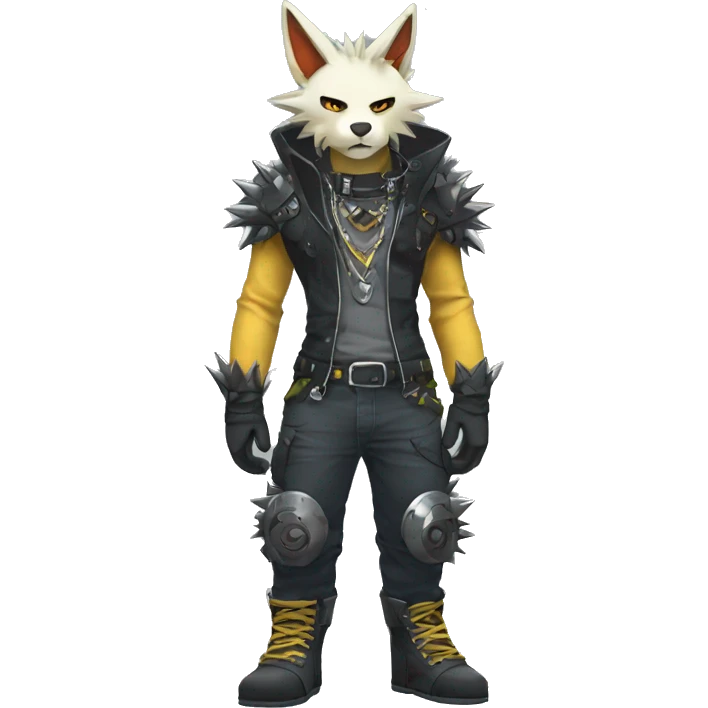 Anthro Cool Soma Fakemon with an edgy spiked collar Full Body emoji