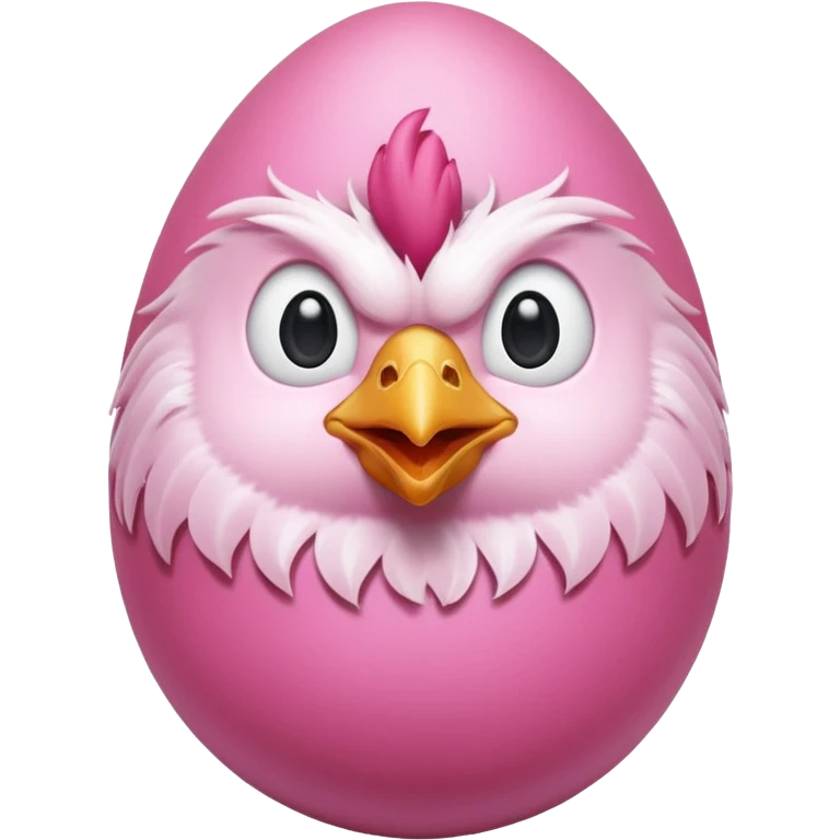 pink egg with pink  chicken emoji