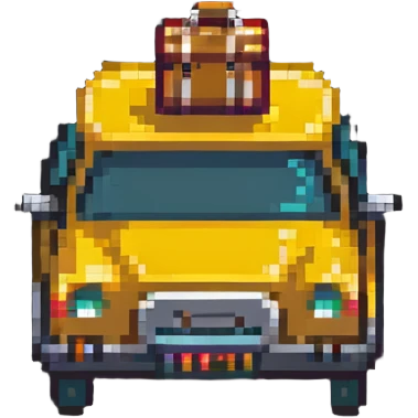 taxi cab airport transfer with luggage emoji