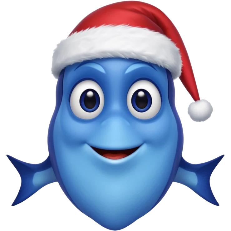 Dory wearing a Santa suit emoji