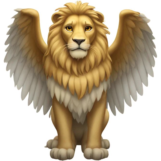 Lion with wings and two swans heads  emoji