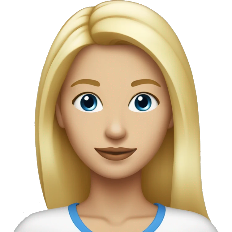 femme 30 ans blonde cheveux lisse épaule yeux bleu emoji