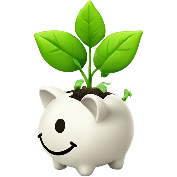 money saving with plant sprout growing on top emoji