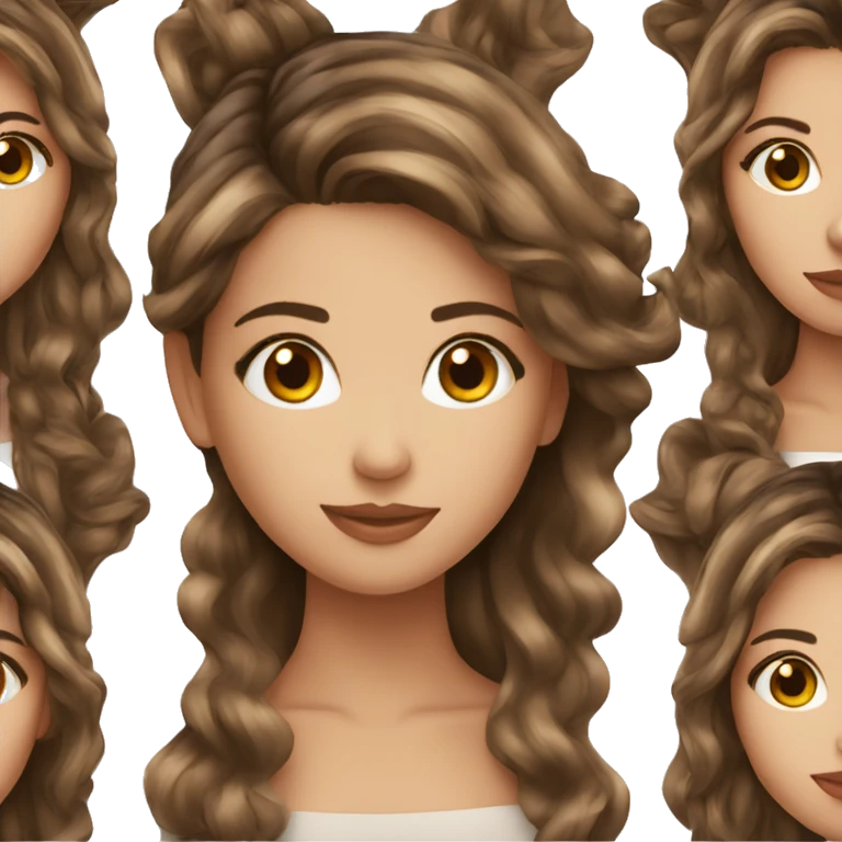 pretty balayage brunette girl  emoji