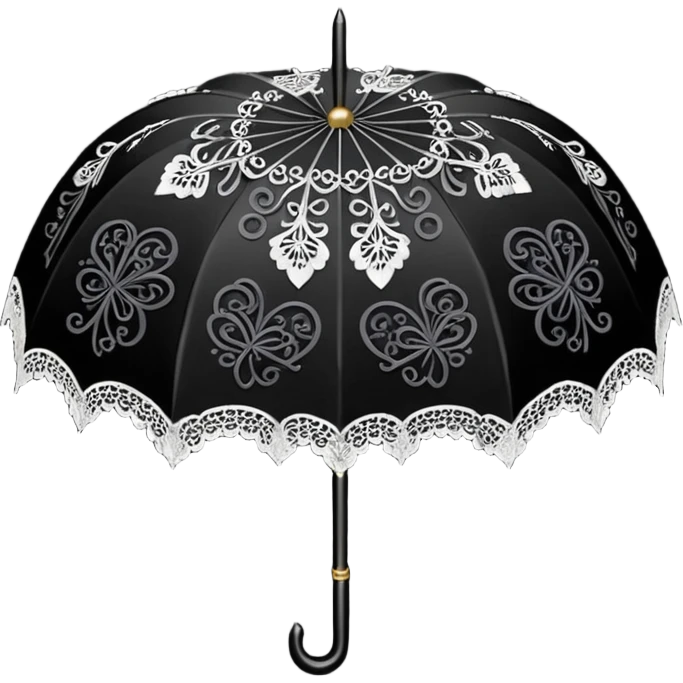 goth themed heart with a black lace parasol emoji