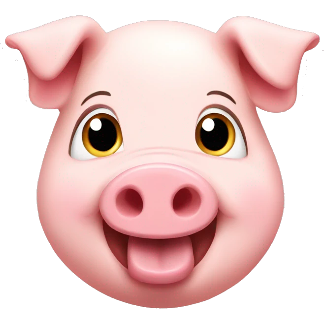 a happy pig cute emoji