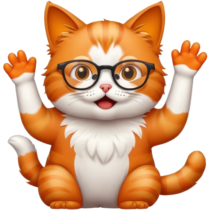 playful cat slapping a surprised person emoji