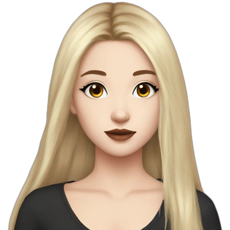 egirl long hair makeup emoji