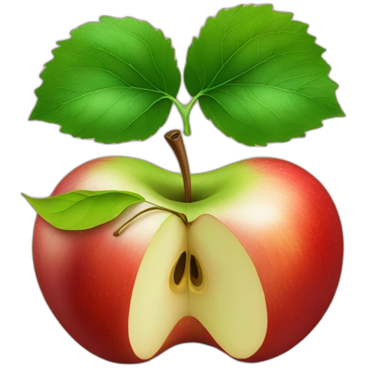 apple half red half green emoji