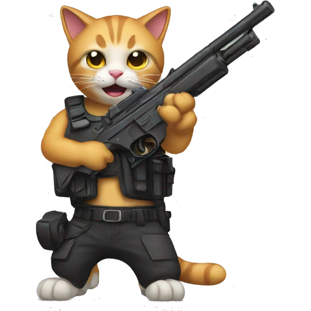 Cat with toy gun emoji
