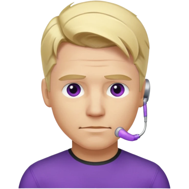 Clint barton with purple hearing aides and blonde hair emoji
