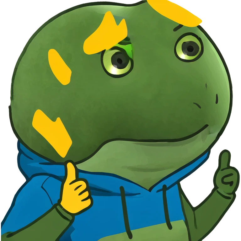 Un emoji de piel amarilla de pelo rubio y con buzo azul haciendo dab emoji