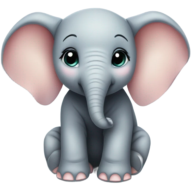 Cute Baby elephant with thick eyelashes emoji