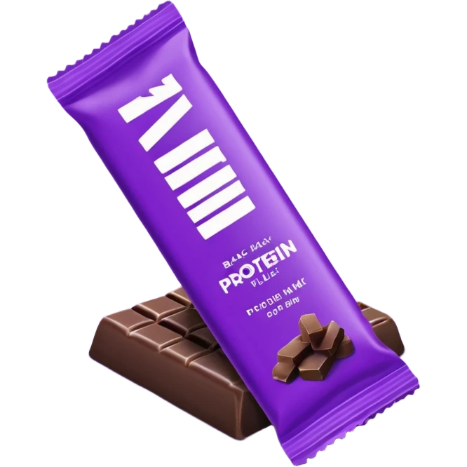 ESN black and purple protein bar packaging emoji
