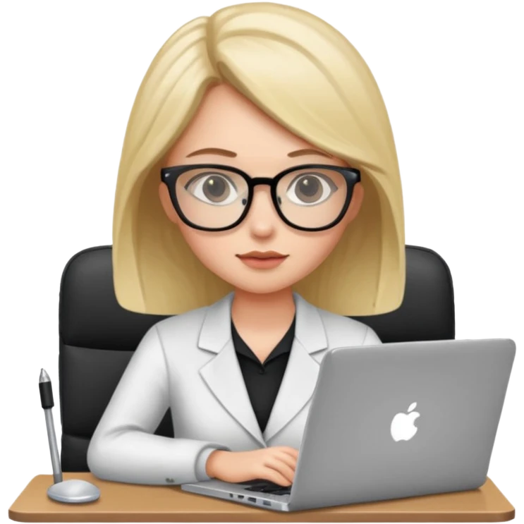GIRL WORKING IN OFFICE WITH LAPTOP emoji
