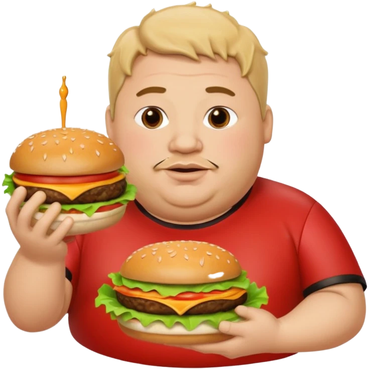 fat guy holding burger emoji