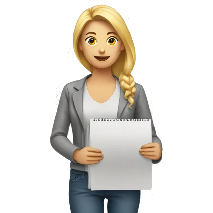 woman holding a calendar emoji