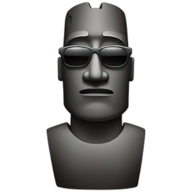 moai wearing dark sunglasses emoji