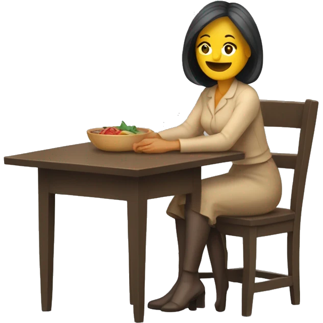 mujer acostada en una mesa  emoji