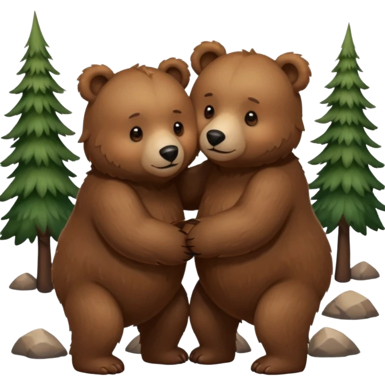 Two bears holding each other  emoji