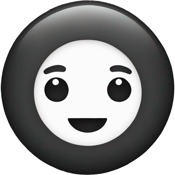 black an white circle with star inside emoji