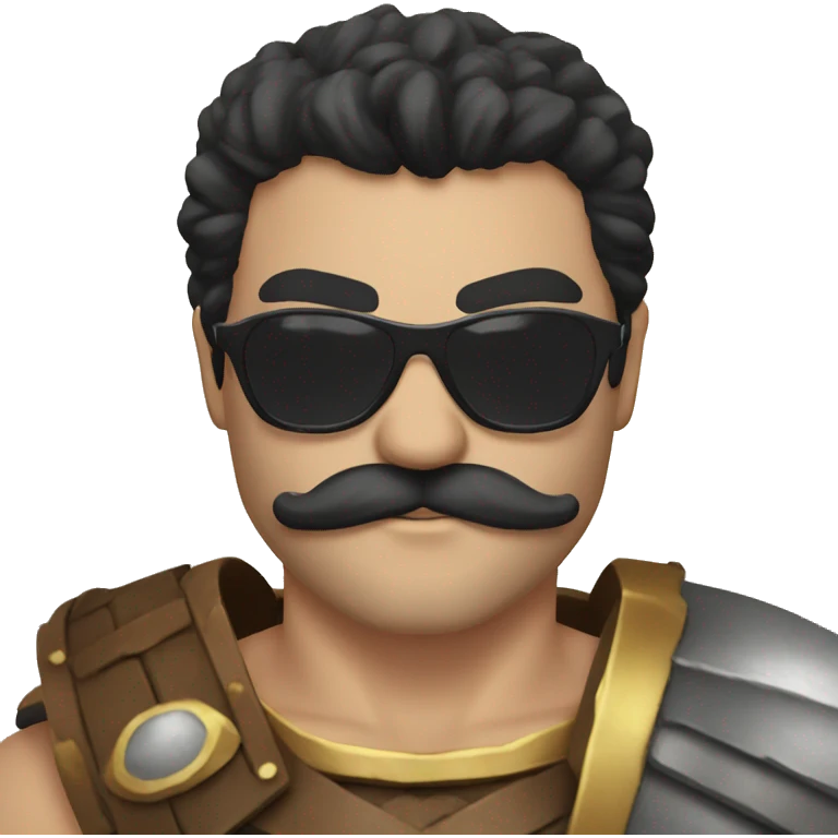 gladiator with black moustache and sunglasses emoji