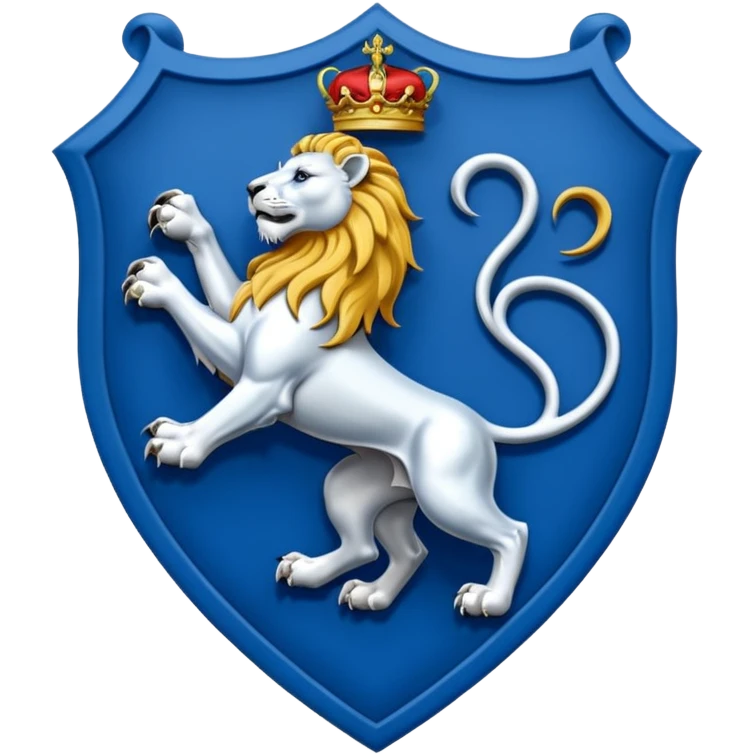 Lion rampant emoji like chelsea football team with blue and white emoji