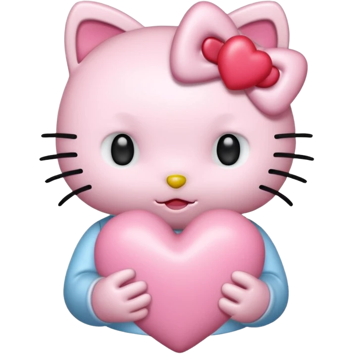 baby pink,hello kitty whit heart  emoji
