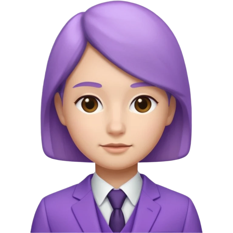 lavender-purple Suit, smooth rounded neckline, simple design, glossy surface, plain background, Memoji-style. emoji